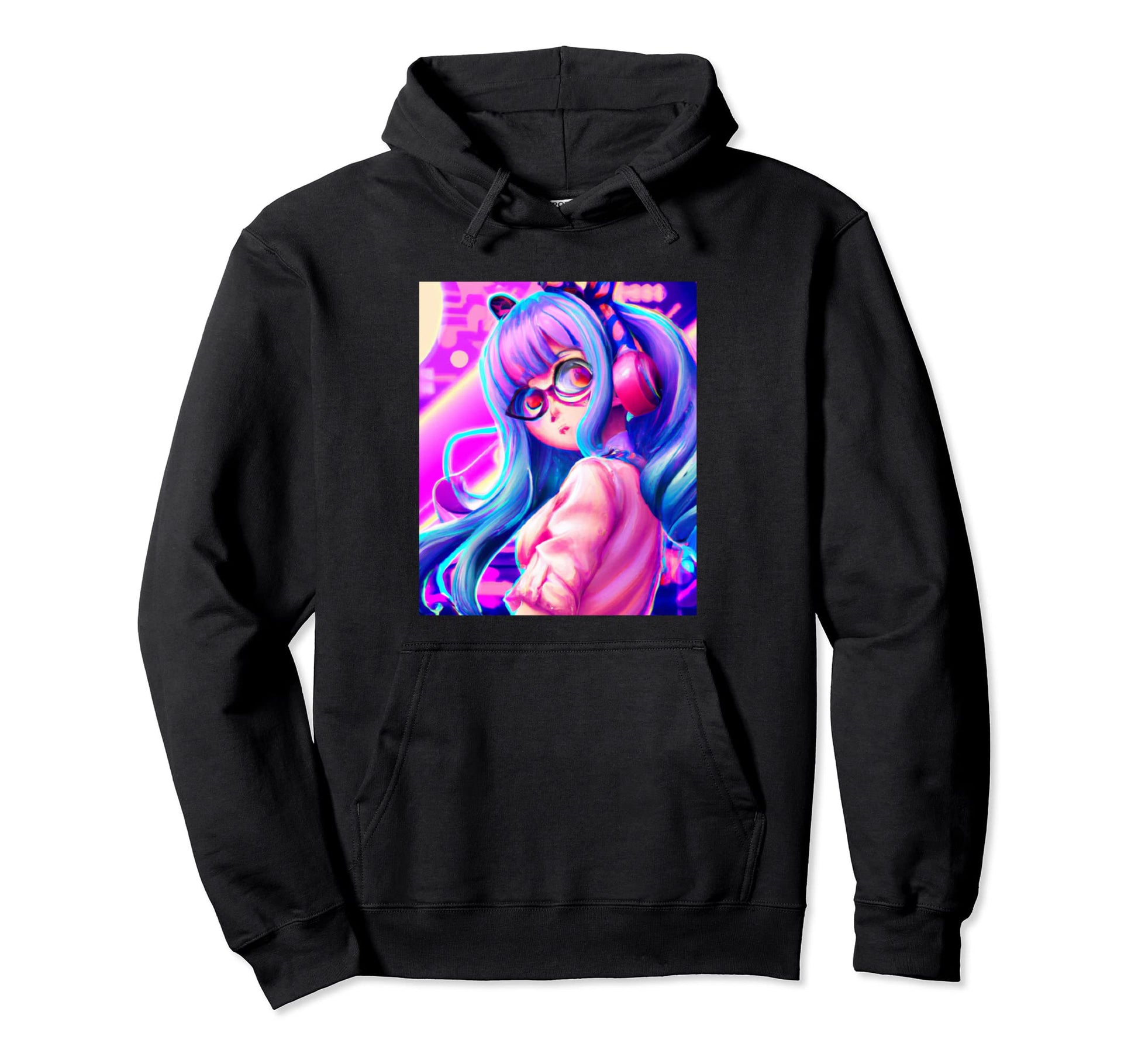 Pastel Aesthetic Anime Synthwave Sad Hoodie - Unique Graphic for Adults - T-Shirt, Sweatshirt, Hoodie