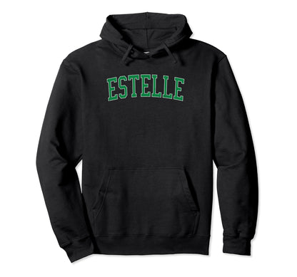 Estelle La Distressed Green Varsity Hoodie - Casual Everyday Wear Men Women - T-Shirt, Sweatshirt, Hoodie