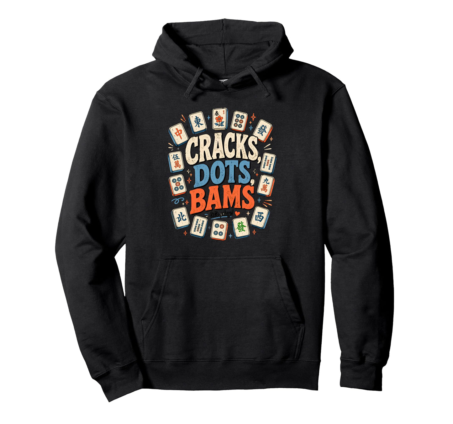 Funny Mahjong Cracks Dots Bams Tile Game Hoodie - Graphic Print Men Women - T-Shirt, Sweatshirt, Hoodie