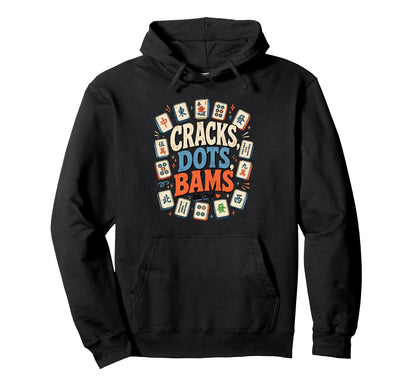 Funny Mahjong Cracks Dots Bams Tile Game Hoodie - Graphic Print Men Women - T-Shirt, Sweatshirt, Hoodie