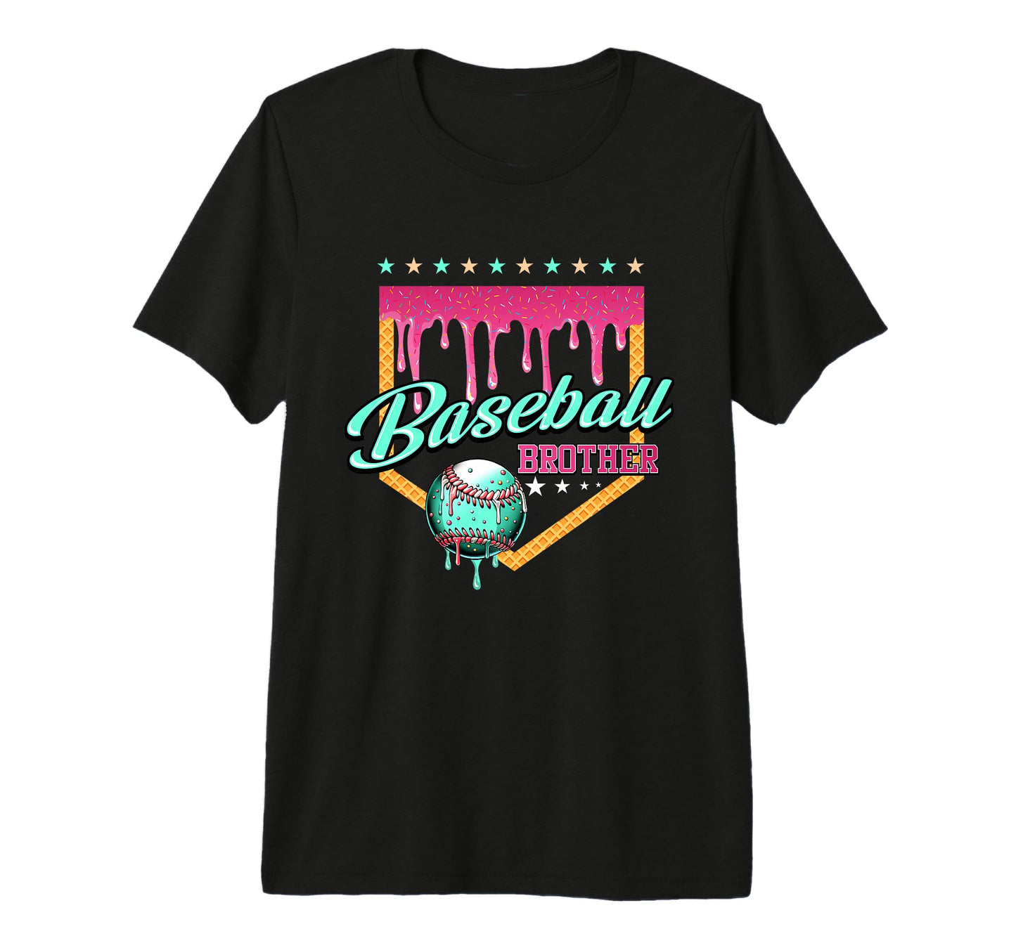 Baseball Brother Drip Home Plate T-Shirt - Custom Art Print Men Women - T-Shirt, Sweatshirt, Hoodie