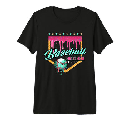 Baseball Brother Drip Home Plate T-Shirt - Custom Art Print Men Women - T-Shirt, Sweatshirt, Hoodie