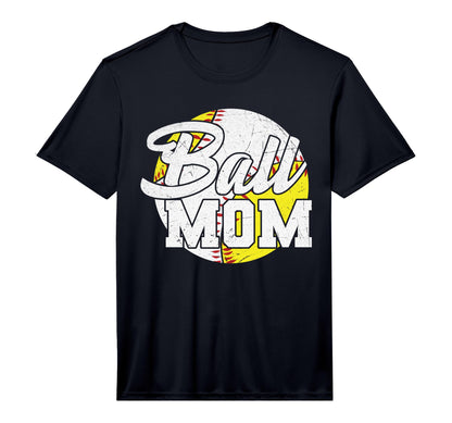Mens Softball Baseball Ball Mom T-Shirt - Trendy Graphic for Adults - T-Shirt, Sweatshirt, Hoodie
