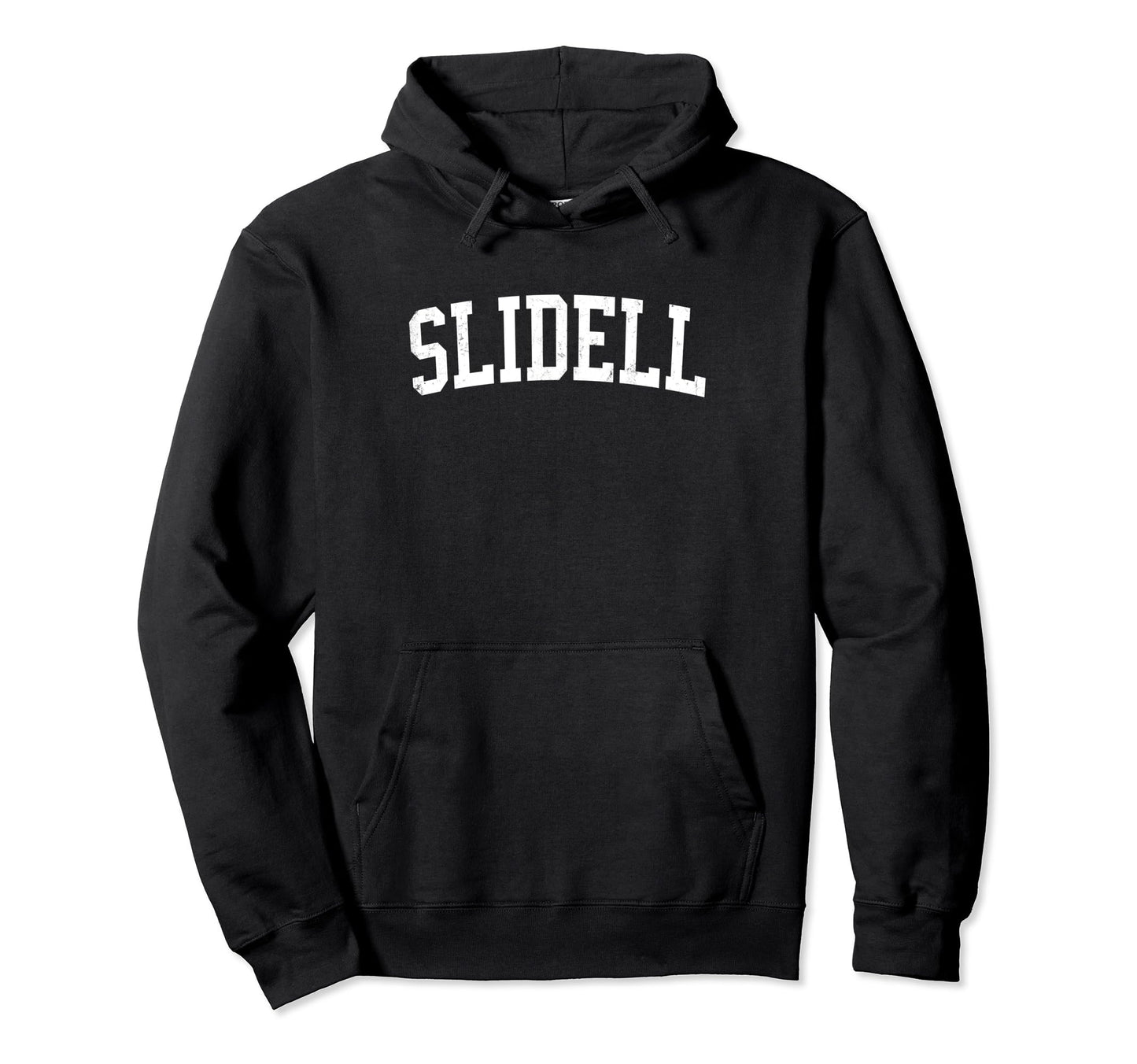 Slidell La Distressed White Varsity Hoodie - Novelty Apparel Men Women - T-Shirt, Sweatshirt, Hoodie