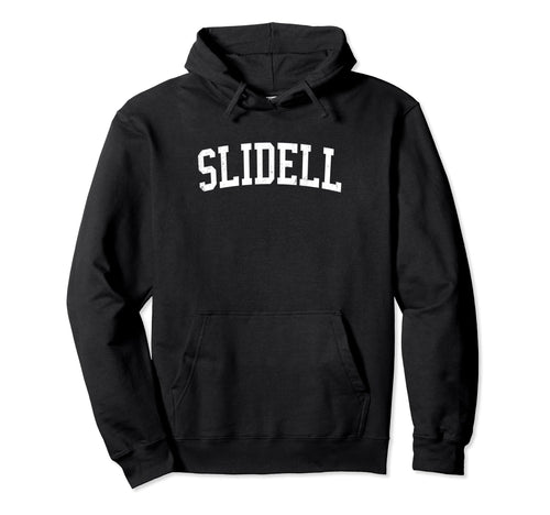 Slidell La Distressed White Varsity Hoodie - Novelty Apparel Men Women - T-Shirt, Sweatshirt, Hoodie