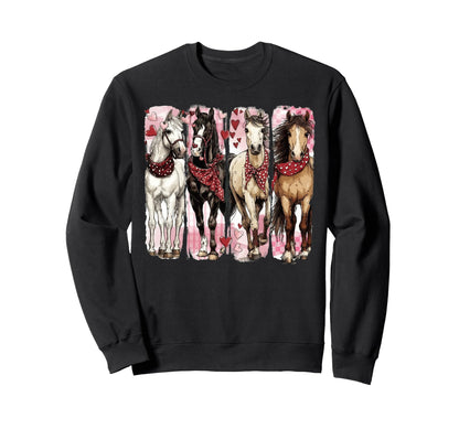 Western Horse Valentines Boho Horse Sweatshirt - Trendy Graphic for Adults - T-Shirt, Sweatshirt, Hoodie