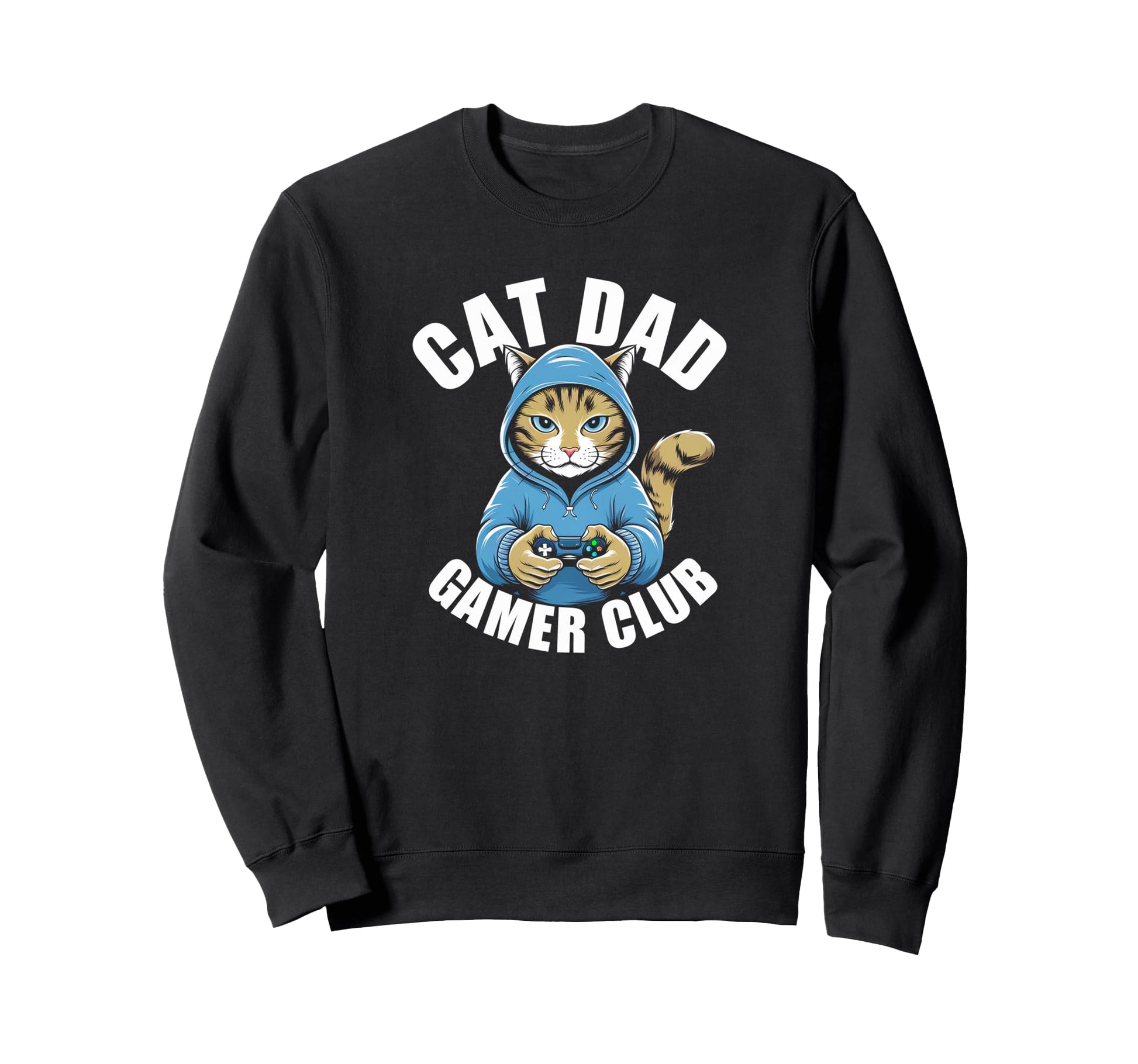 Cat Dad Gamer Club Cat Lover Fathers Sweatshirt - Minimalist Print Unisex - T-Shirt, Sweatshirt, Hoodie