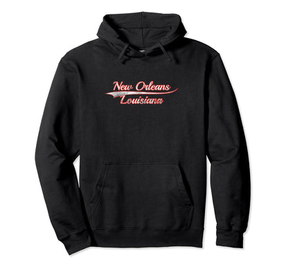 New Orleans Louisiana Varsity Distressed Hoodie - Trendy Graphic Unisex - T-Shirt, Sweatshirt, Hoodie