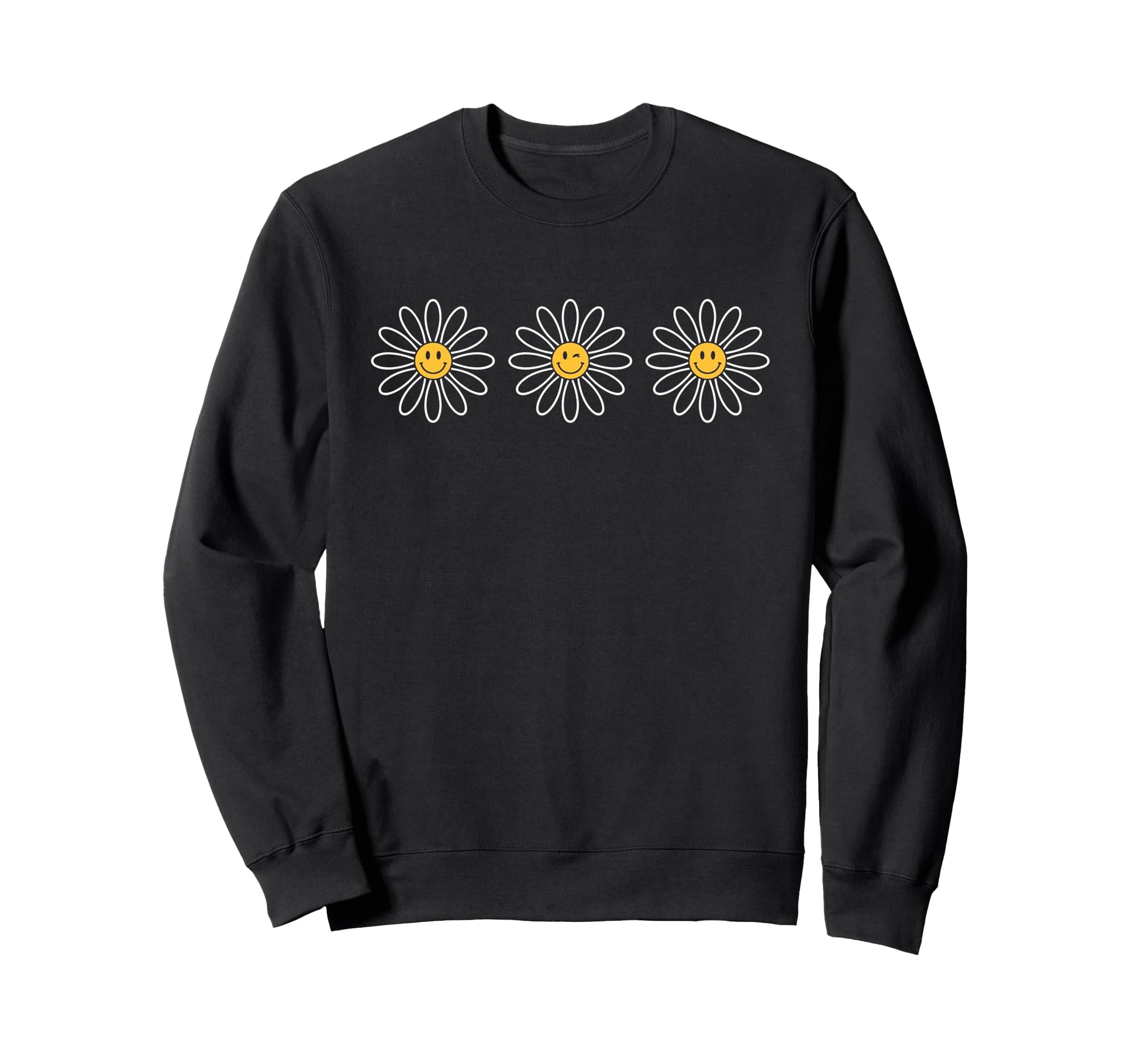 Boho Happy Daisies Summer Art Sweatshirt - Graphic Print for Adults - T-Shirt, Sweatshirt, Hoodie