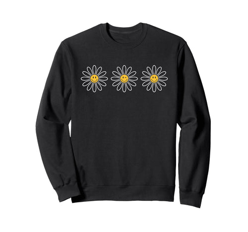 Boho Happy Daisies Summer Art Sweatshirt - Graphic Print for Adults - T-Shirt, Sweatshirt, Hoodie