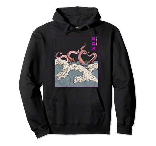 Kanagawa Wave Japan Vaporwave Hoodie - Custom Art Print for Adults - T-Shirt, Sweatshirt, Hoodie