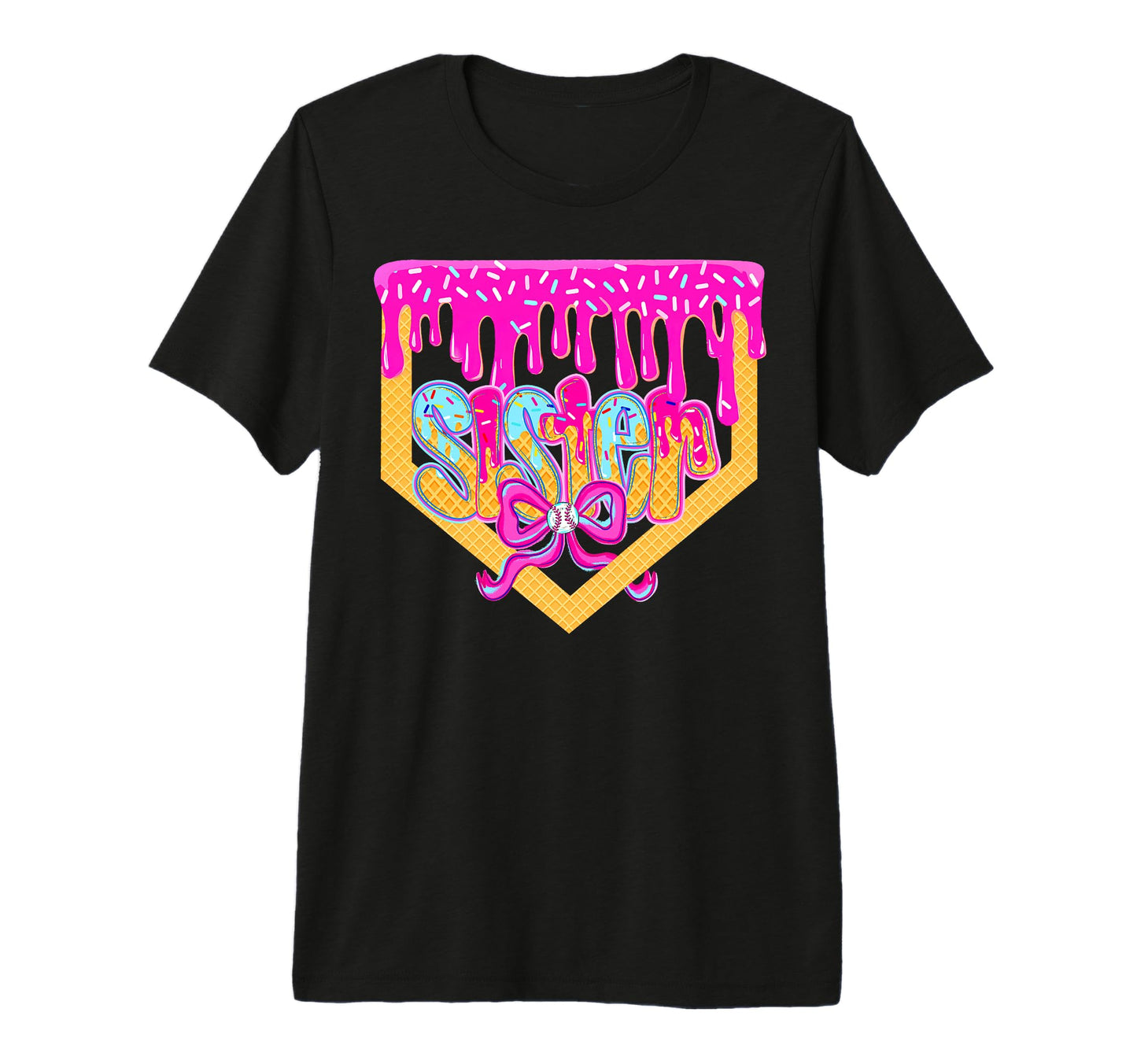 Baseball Sister Drip Ice Cream T-Shirt - Streetwear Style for Adults - T-Shirt, Sweatshirt, Hoodie