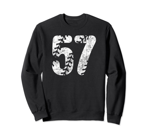 Baseball Softball Mom 57 Number 57 Sweatshirt - Fun Novelty Design Unisex - T-Shirt, Sweatshirt, Hoodie