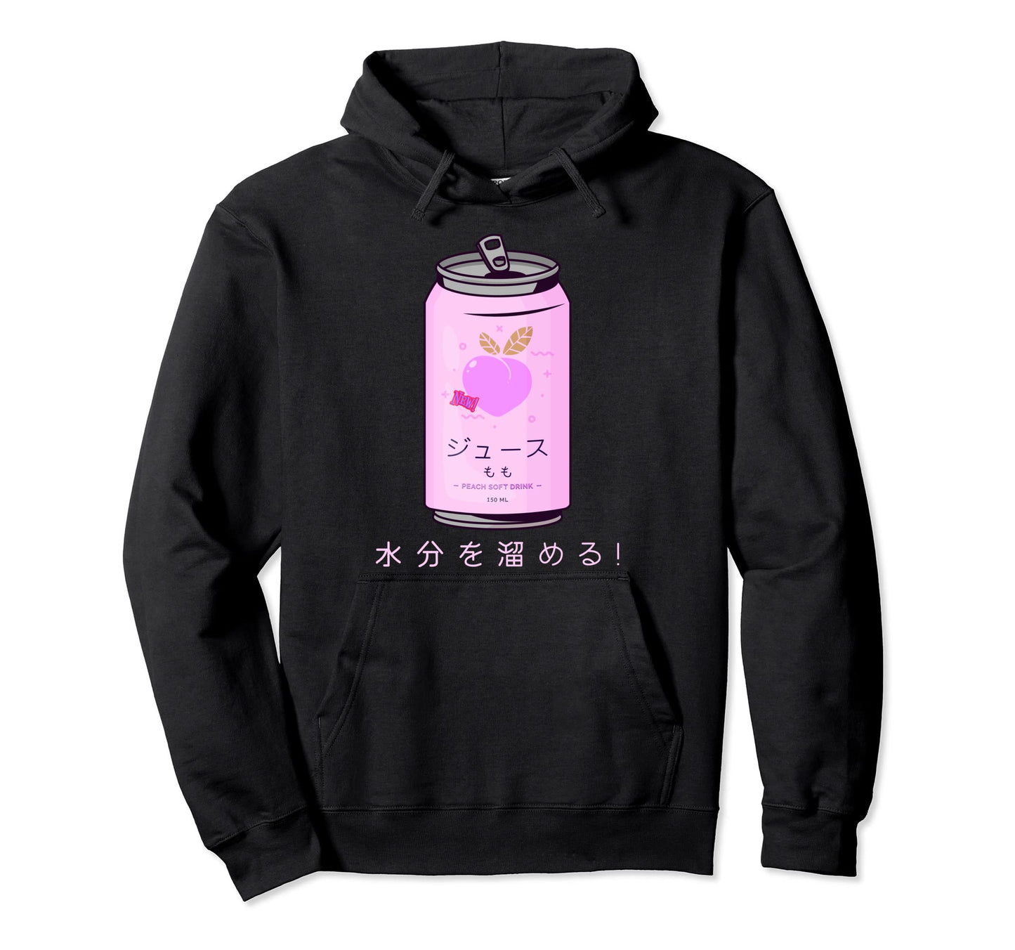 90S Japanese Aesthetic Peach Juice Hoodie - Custom Art Print for Adults - T-Shirt, Sweatshirt, Hoodie