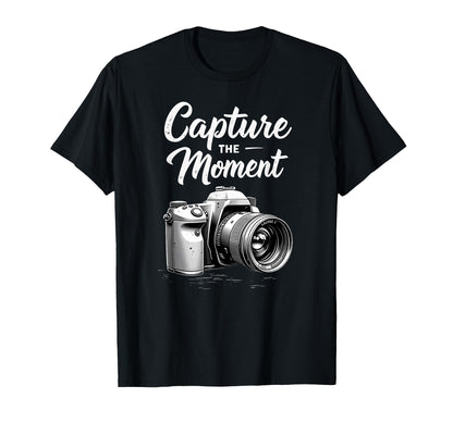 Capture Moment Camera Photography T-Shirt - Minimalist Print Men Women - T-Shirt, Sweatshirt, Hoodie