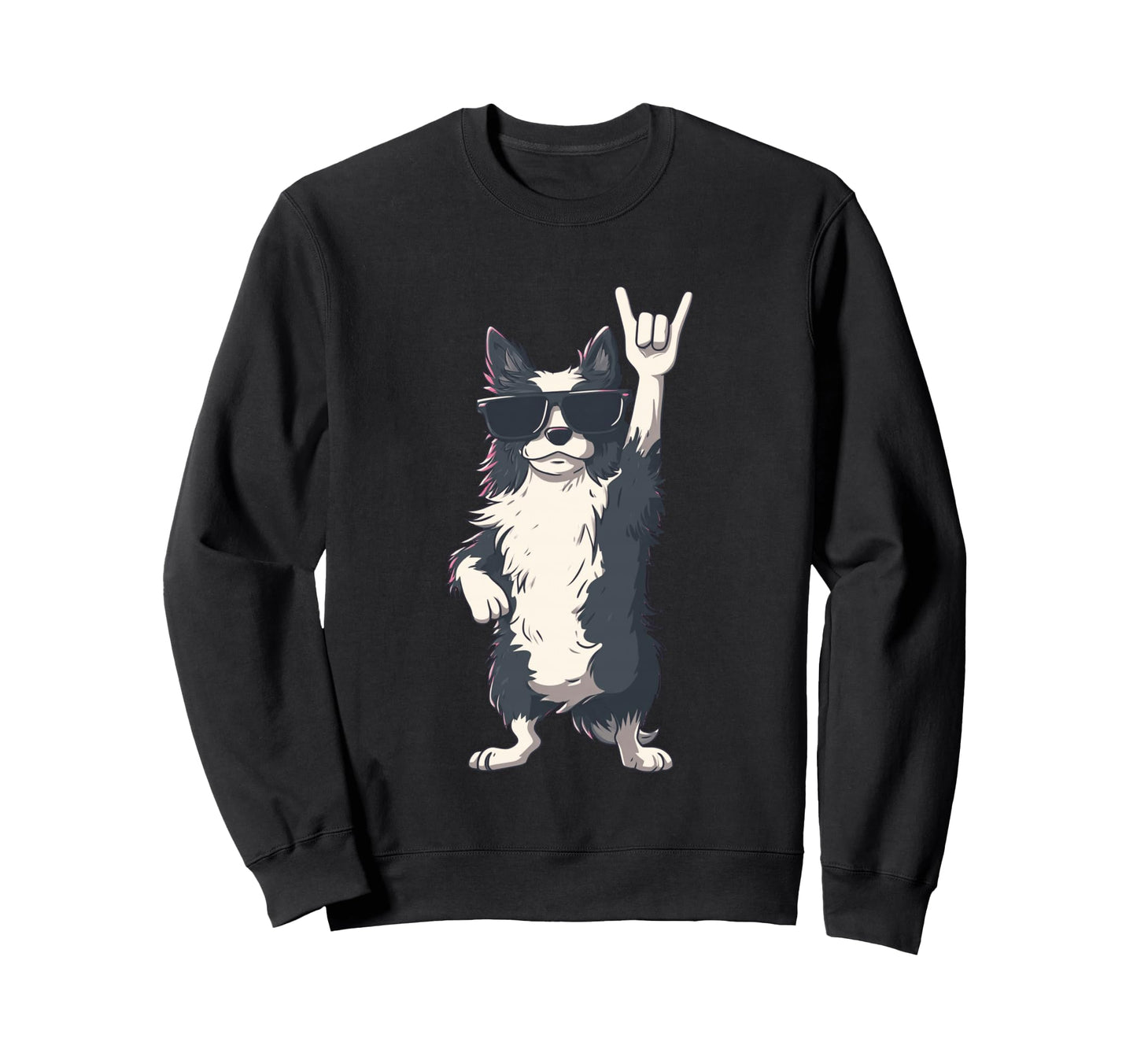 Dog Rocker Dog Funny Pet Lover Music Sweatshirt - Streetwear Style Unisex - T-Shirt, Sweatshirt, Hoodie