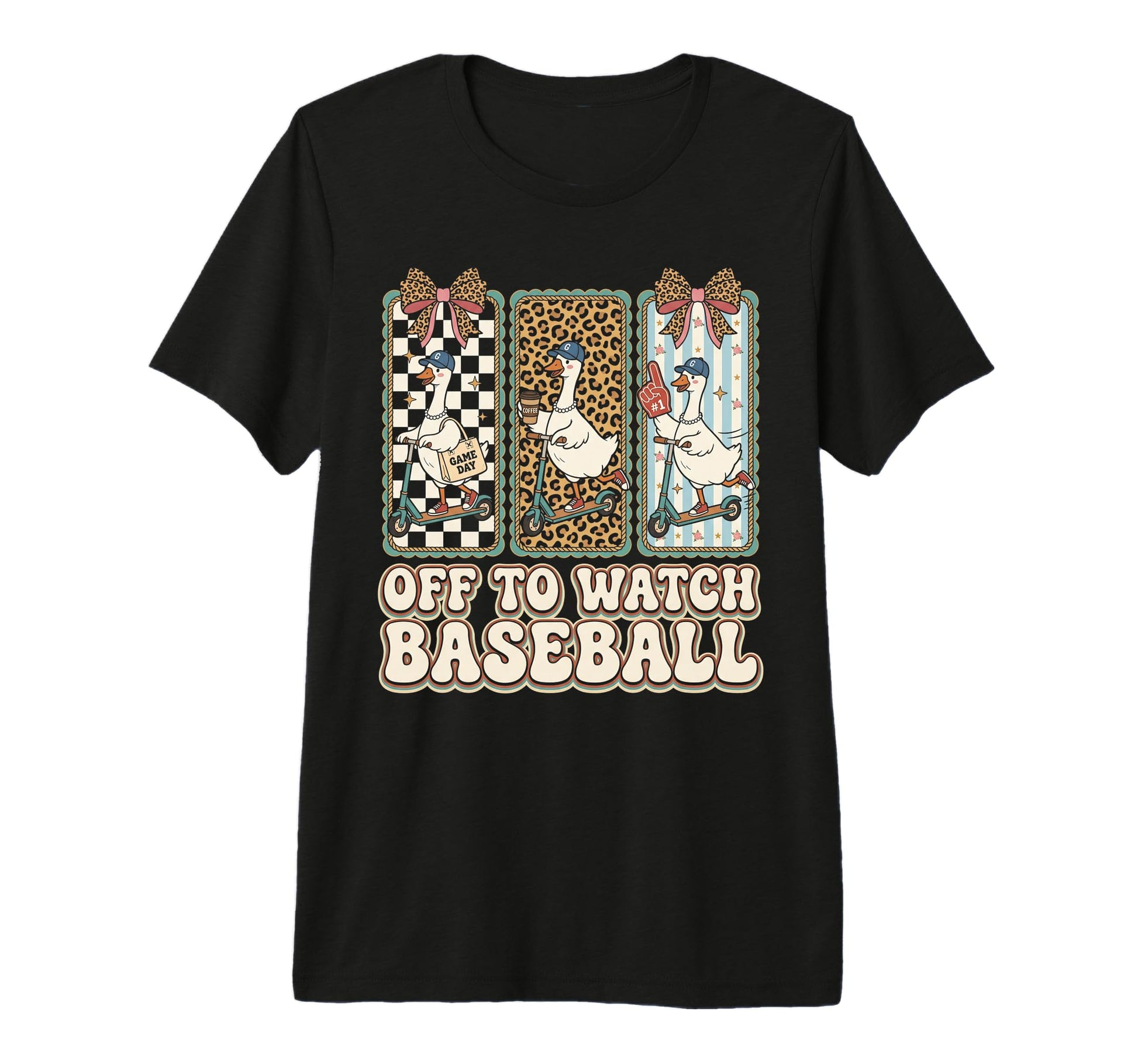 Off To Watch Basebal Silly Goose T-Shirt - Minimalist Print Men Women - T-Shirt, Sweatshirt, Hoodie