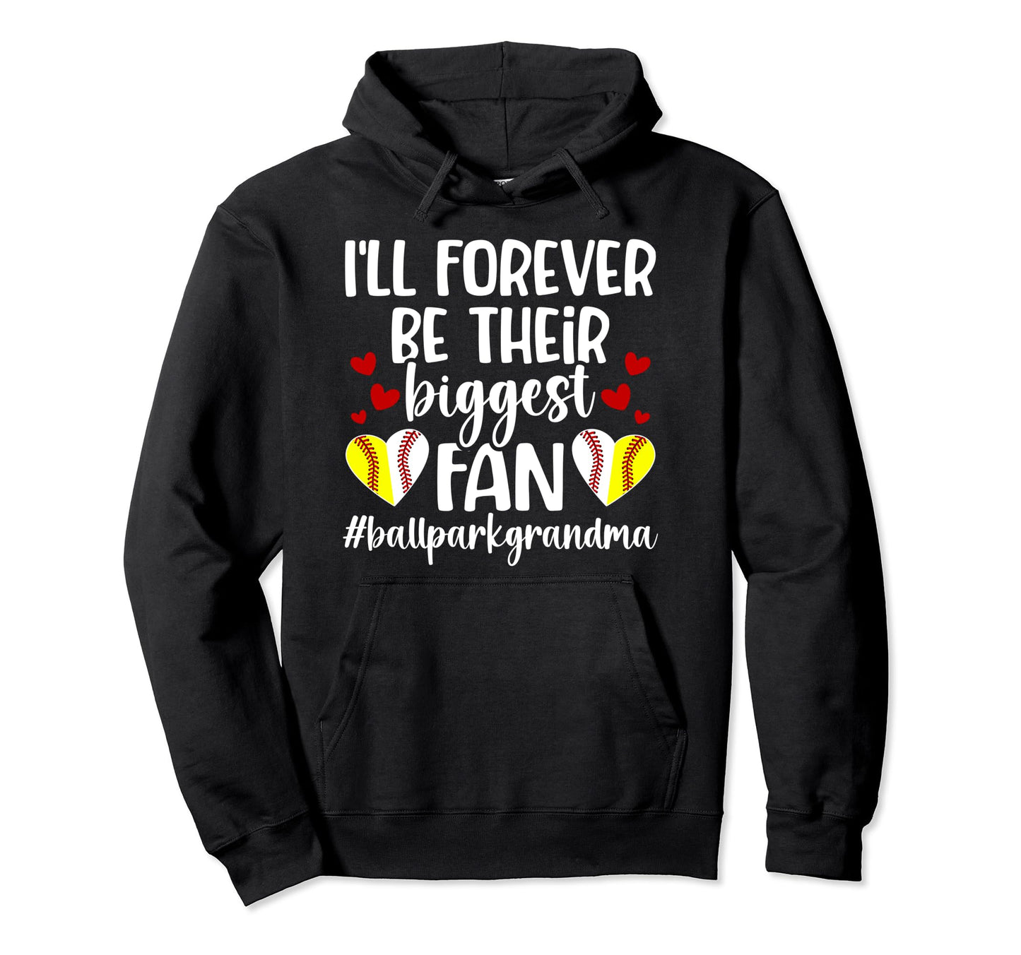 Their Biggest Fan Ballpark Grandma Hoodie - Minimalist Print for Adults - T-Shirt, Sweatshirt, Hoodie