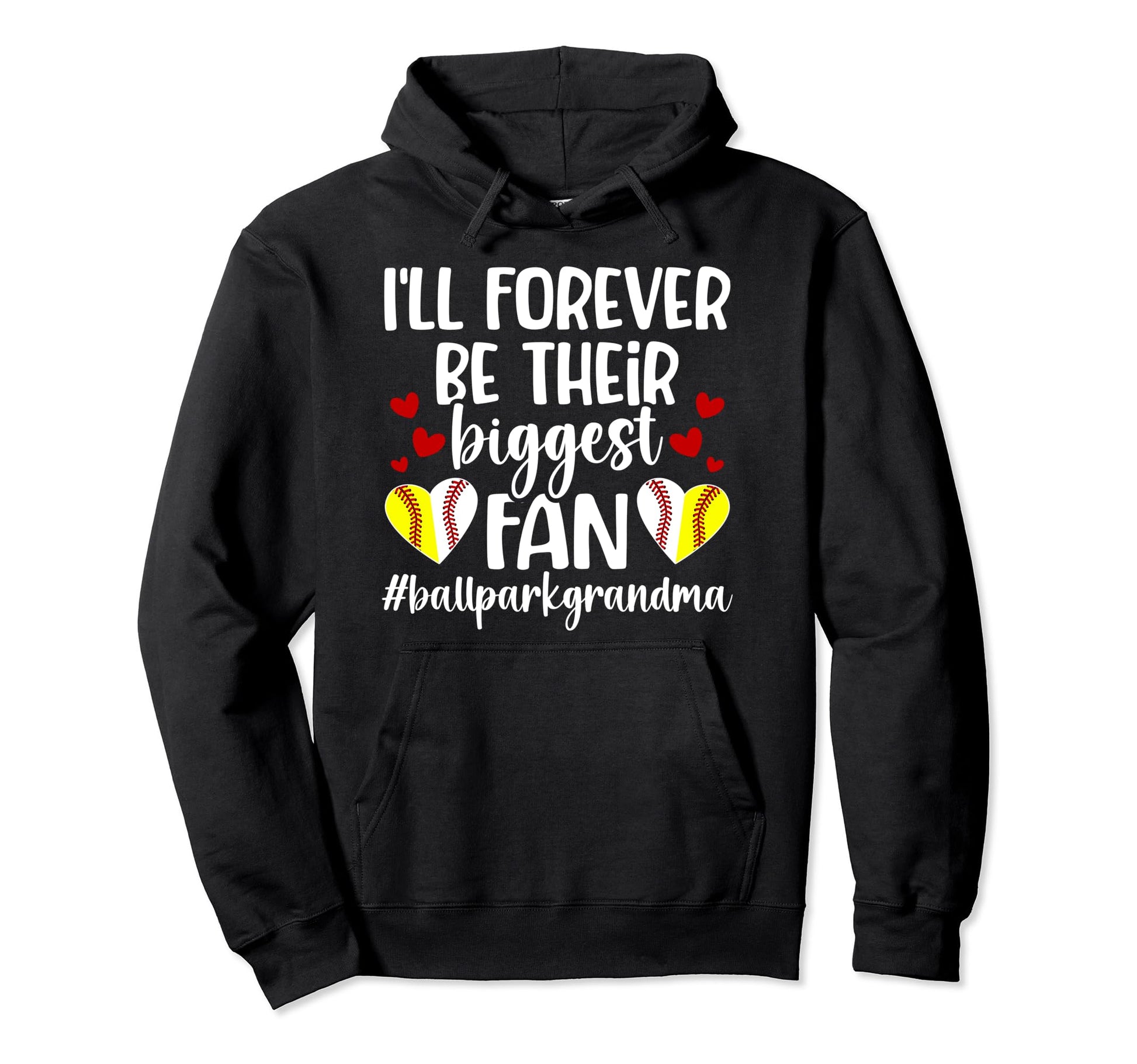 Their Biggest Fan Ballpark Grandma Hoodie - Minimalist Print for Adults - T-Shirt, Sweatshirt, Hoodie