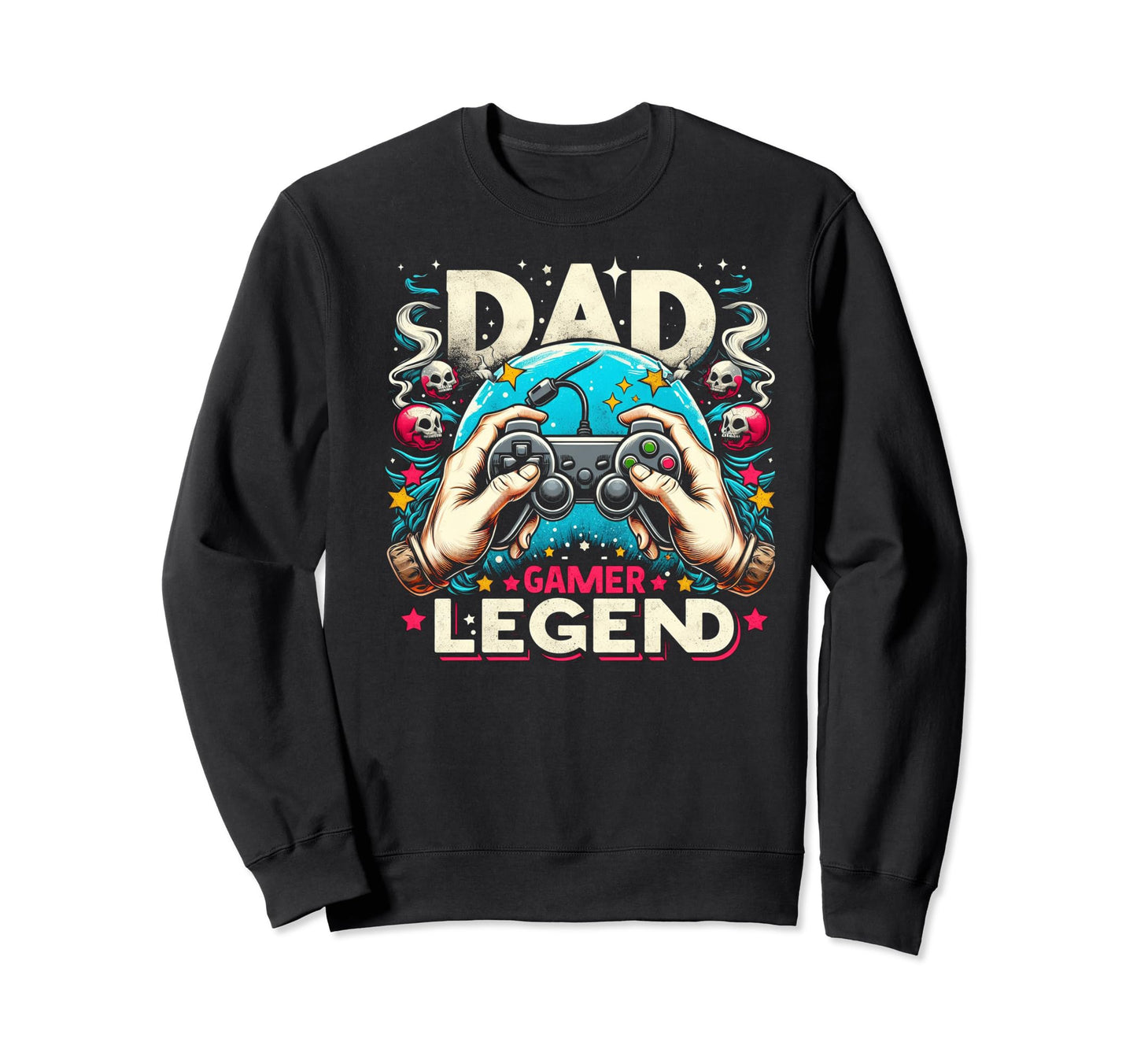 Gamer Dad Game Controller Gaming Sweatshirt - Graphic Print Men Women - T-Shirt, Sweatshirt, Hoodie
