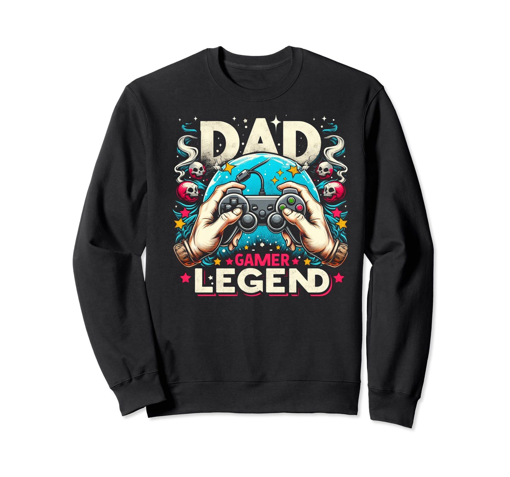 Gamer Dad Game Controller Gaming Sweatshirt - Graphic Print Men Women - T-Shirt, Sweatshirt, Hoodie