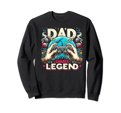 Gamer Dad Game Controller Gaming Sweatshirt - Graphic Print Men Women - T-Shirt, Sweatshirt, Hoodie