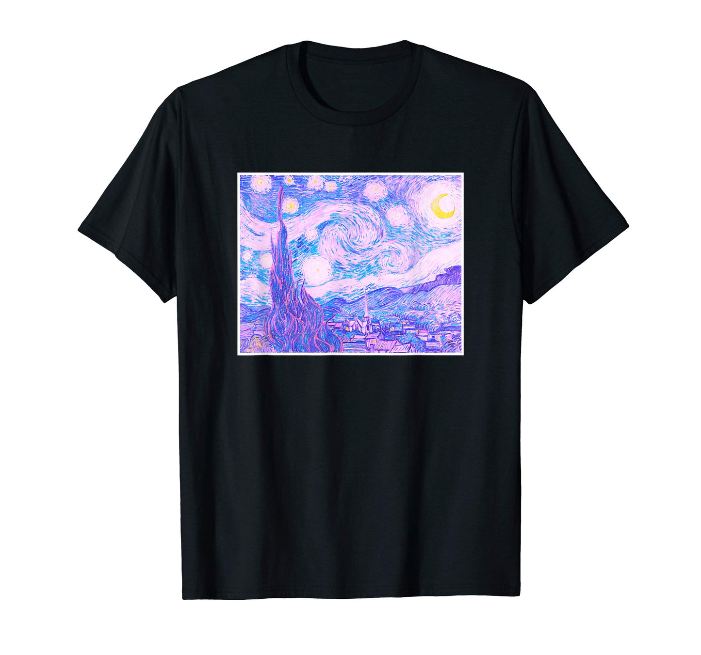 Starry Night Vincent Van Gogh Art T-Shirt - Streetwear Style for Adults - T-Shirt, Sweatshirt, Hoodie