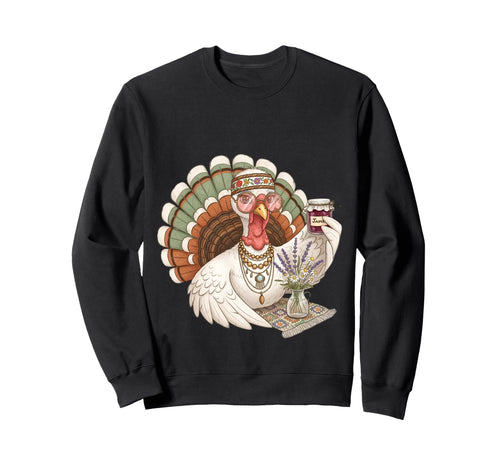 Funny Hippie Turkey Boho Thanksgiving Sweatshirt - Graphic Print Men Women - T-Shirt, Sweatshirt, Hoodie
