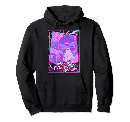 Sad 1980S Vaporwave Ghost Sheet Ghost Hoodie - Aesthetic Graphic Unisex - T-Shirt, Sweatshirt, Hoodie