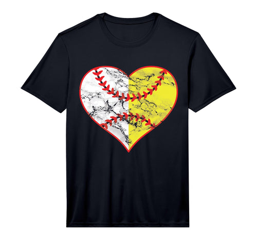 Mens Softball Heart Mum Baseball Mothers T-Shirt - Custom Art Print Unisex - T-Shirt, Sweatshirt, Hoodie