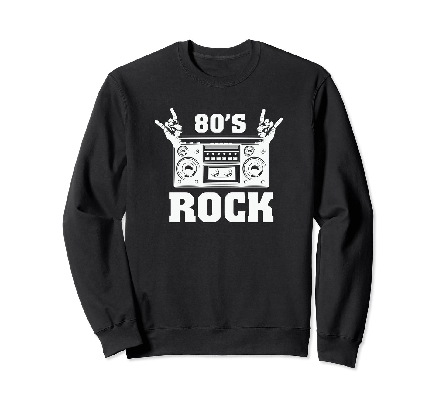 80S Rock And Roll Distressed Rock Sweatshirt - Streetwear Style Men Women - T-Shirt, Sweatshirt, Hoodie