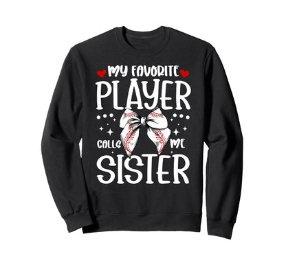 Baseball Sister Baseball Player Sweatshirt - Minimalist Print for Adults - T-Shirt, Sweatshirt, Hoodie