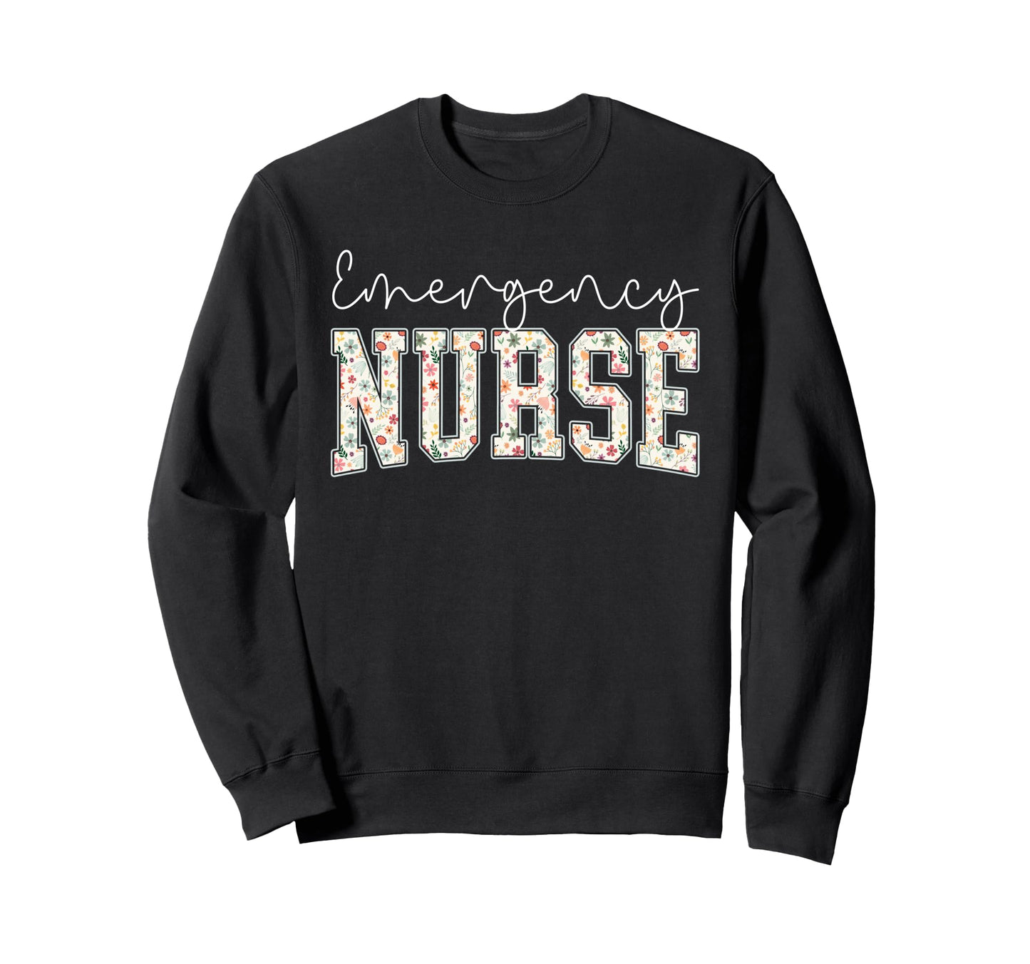 Boho Floral Er Nurse Emergency Sweatshirt - Custom Art Print for Adults - T-Shirt, Sweatshirt, Hoodie