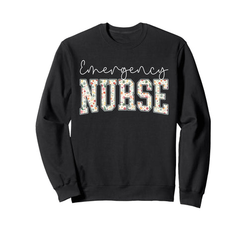 Boho Floral Er Nurse Emergency Sweatshirt - Custom Art Print for Adults - T-Shirt, Sweatshirt, Hoodie