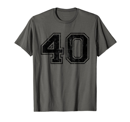 Number 40 Varsity Distressed Sport Team T-Shirt - Trendy Graphic Unisex - T-Shirt, Sweatshirt, Hoodie