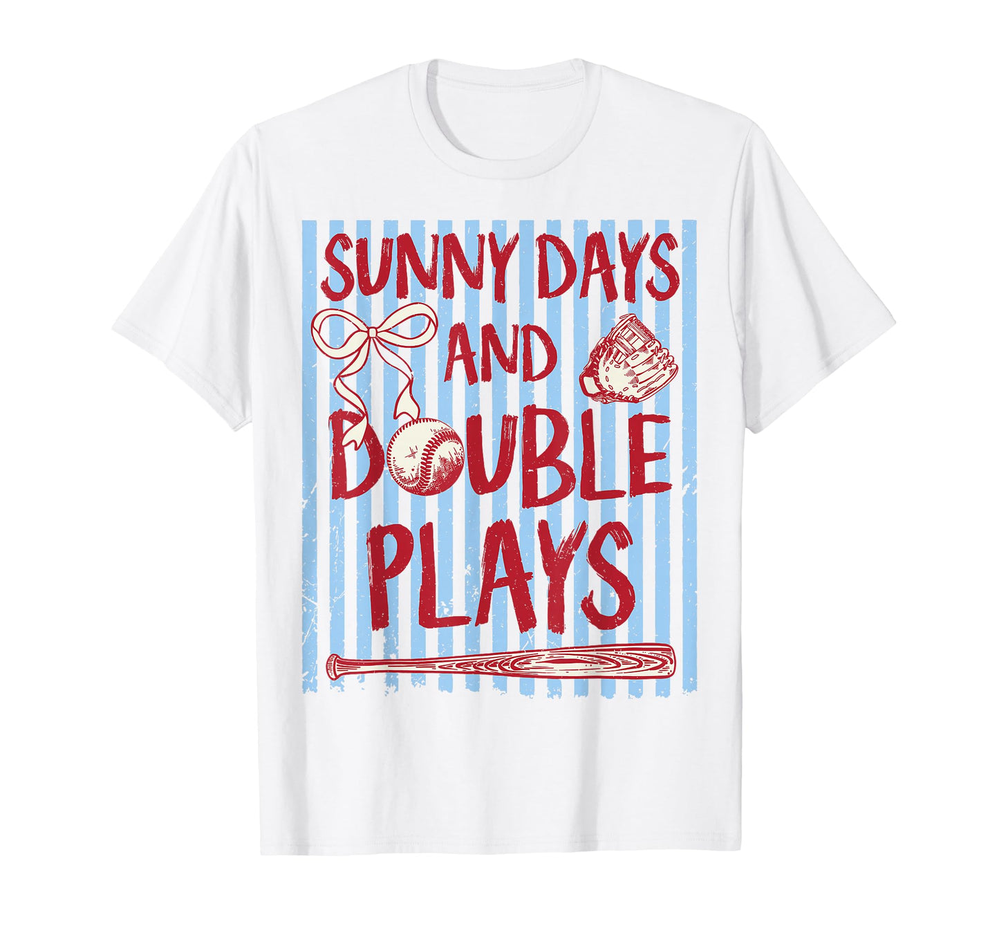 Sunny Days And Double Plays Baseball T-Shirt - Minimalist Print Men Women - T-Shirt, Sweatshirt, Hoodie