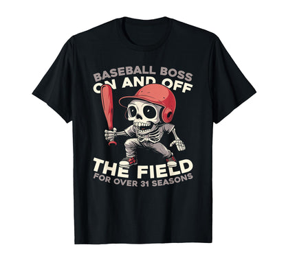 31 Years Old Baseballer Baseball Player T-Shirt - Trendy Graphic Men Women - T-Shirt, Sweatshirt, Hoodie