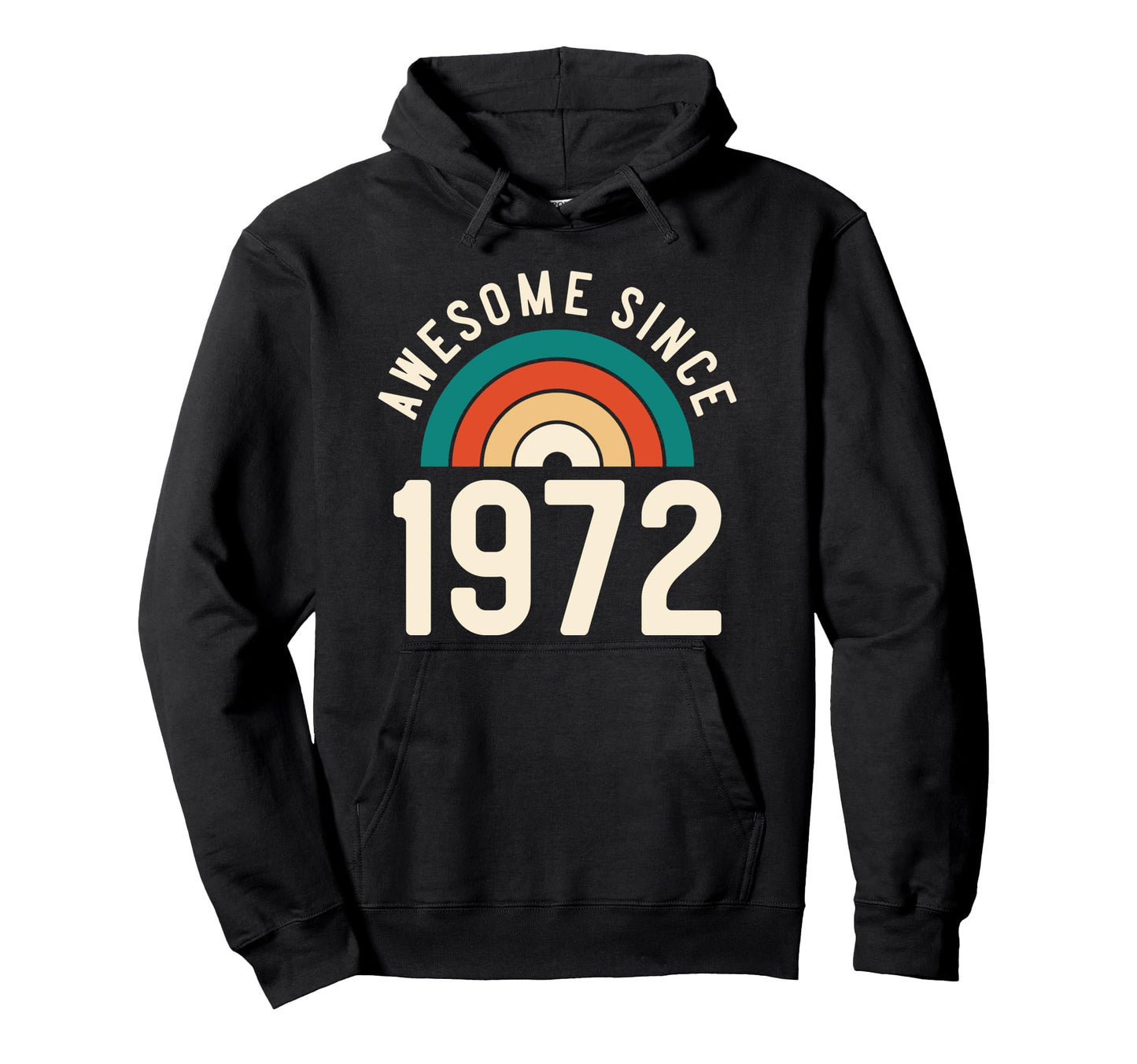 Awesome Since 1972 Rainbow 50Th Hoodie - Minimalist Print Men Women - T-Shirt, Sweatshirt, Hoodie