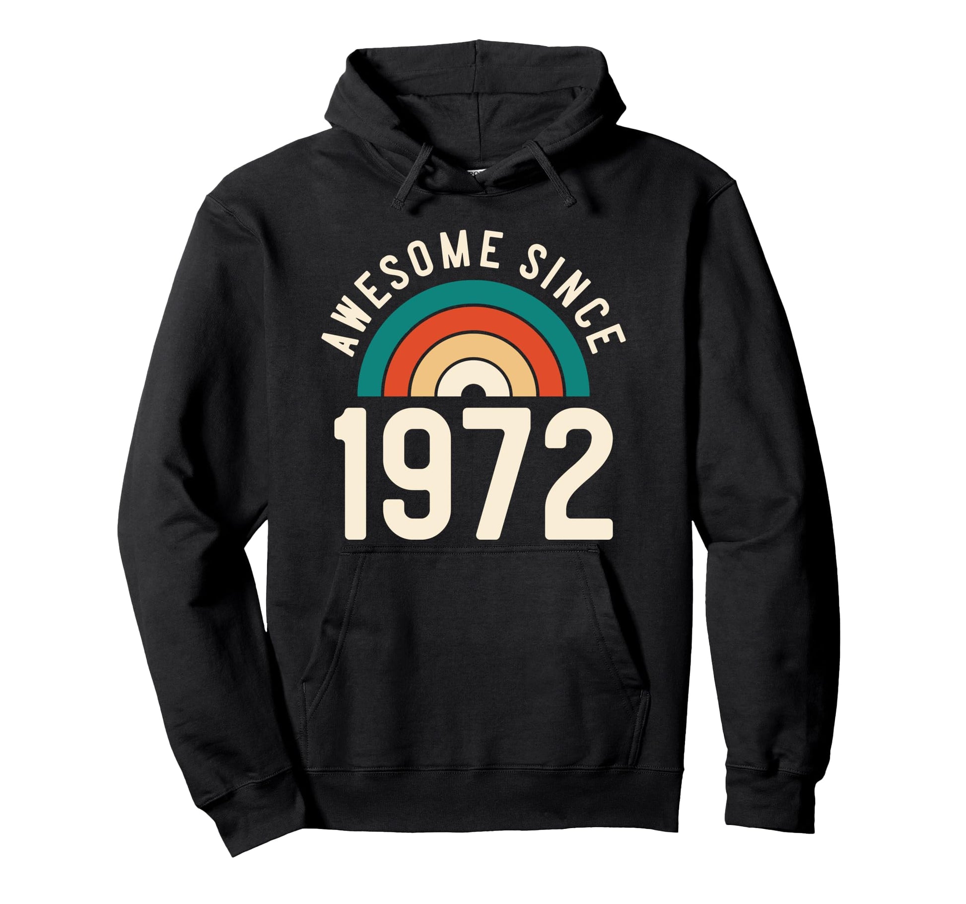 Awesome Since 1972 Rainbow 50Th Hoodie - Minimalist Print Men Women - T-Shirt, Sweatshirt, Hoodie