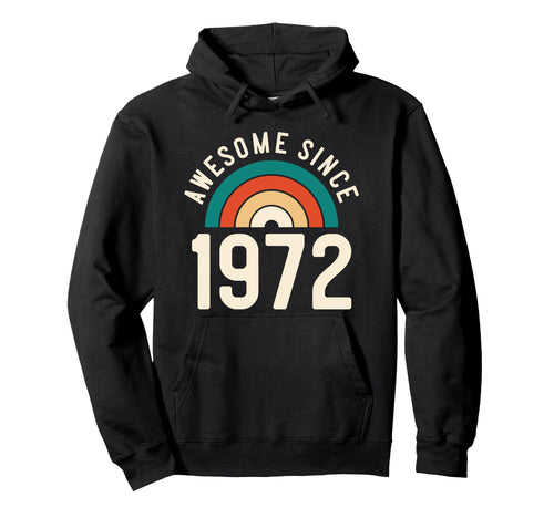 Awesome Since 1972 Rainbow 50Th Hoodie - Minimalist Print Men Women - T-Shirt, Sweatshirt, Hoodie