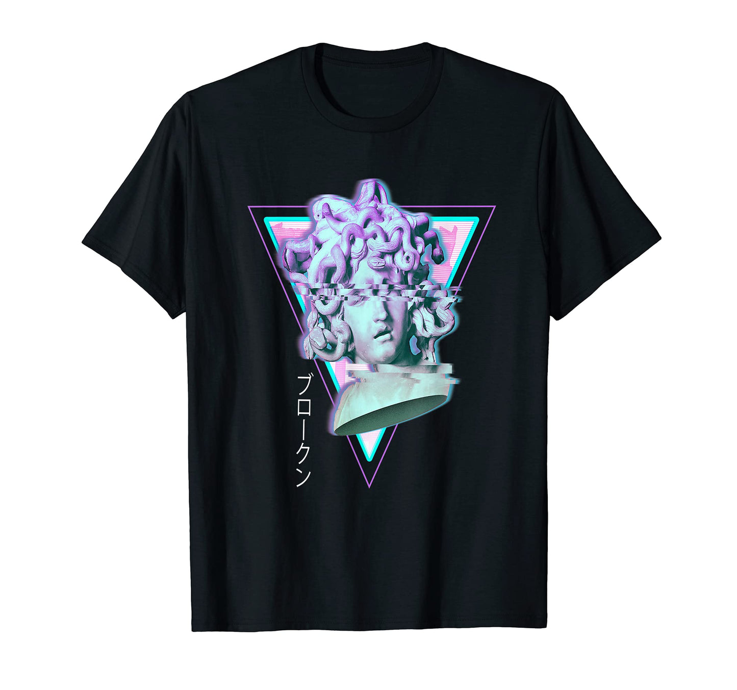 Medusa Glitch Vaporwave Synthwave T-Shirt - Novelty Apparel Unisex - T-Shirt, Sweatshirt, Hoodie
