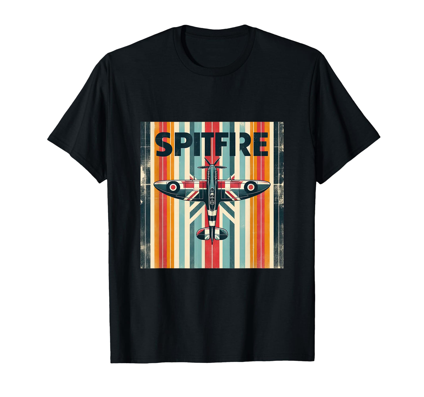 Ww2 Spitfire Raf Warplane Rainbow T-Shirt - Minimalist Print Men Women - T-Shirt, Sweatshirt, Hoodie