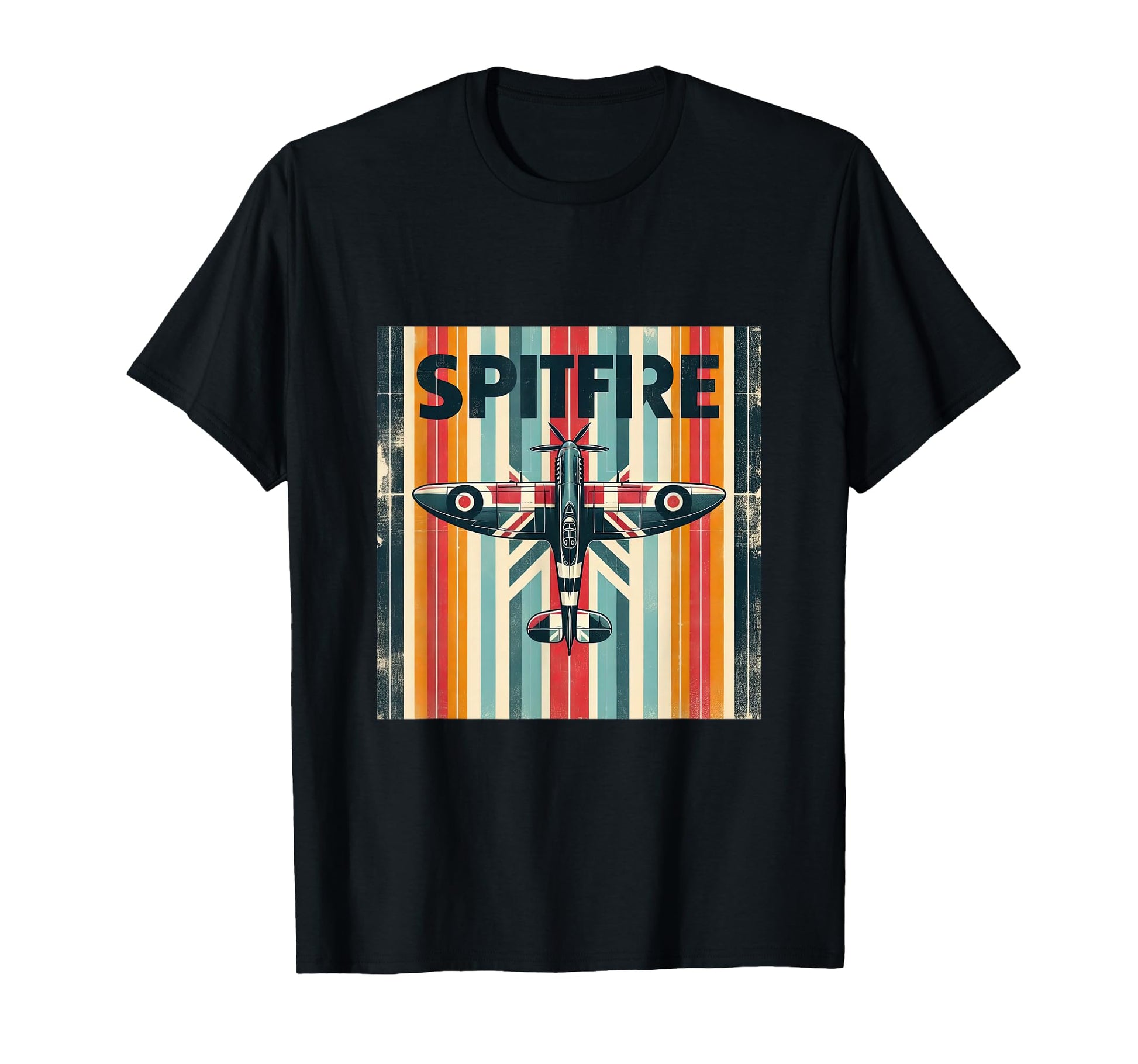 Ww2 Spitfire Raf Warplane Rainbow T-Shirt - Minimalist Print Men Women - T-Shirt, Sweatshirt, Hoodie