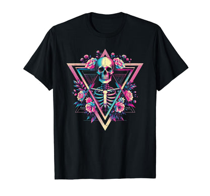 Skeleton Vaporwave Aesthetic Pastel T-Shirt - Streetwear Style for Adults - T-Shirt, Sweatshirt, Hoodie