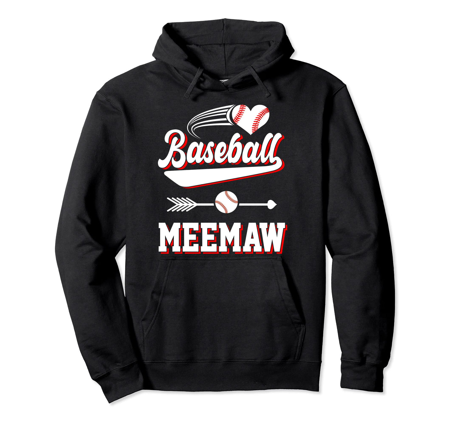 Baseball Meemaw Baseball Player Arrow Hoodie - Unique Graphic Men Women - T-Shirt, Sweatshirt, Hoodie