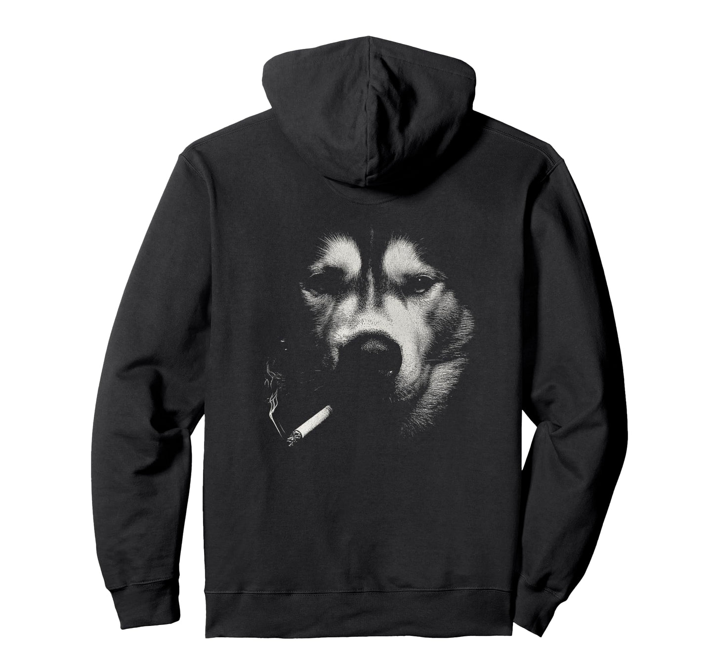 Siberian Husky Smoking Cigarette Grunge Hoodie - Unique Graphic Men Women - T-Shirt, Sweatshirt, Hoodie