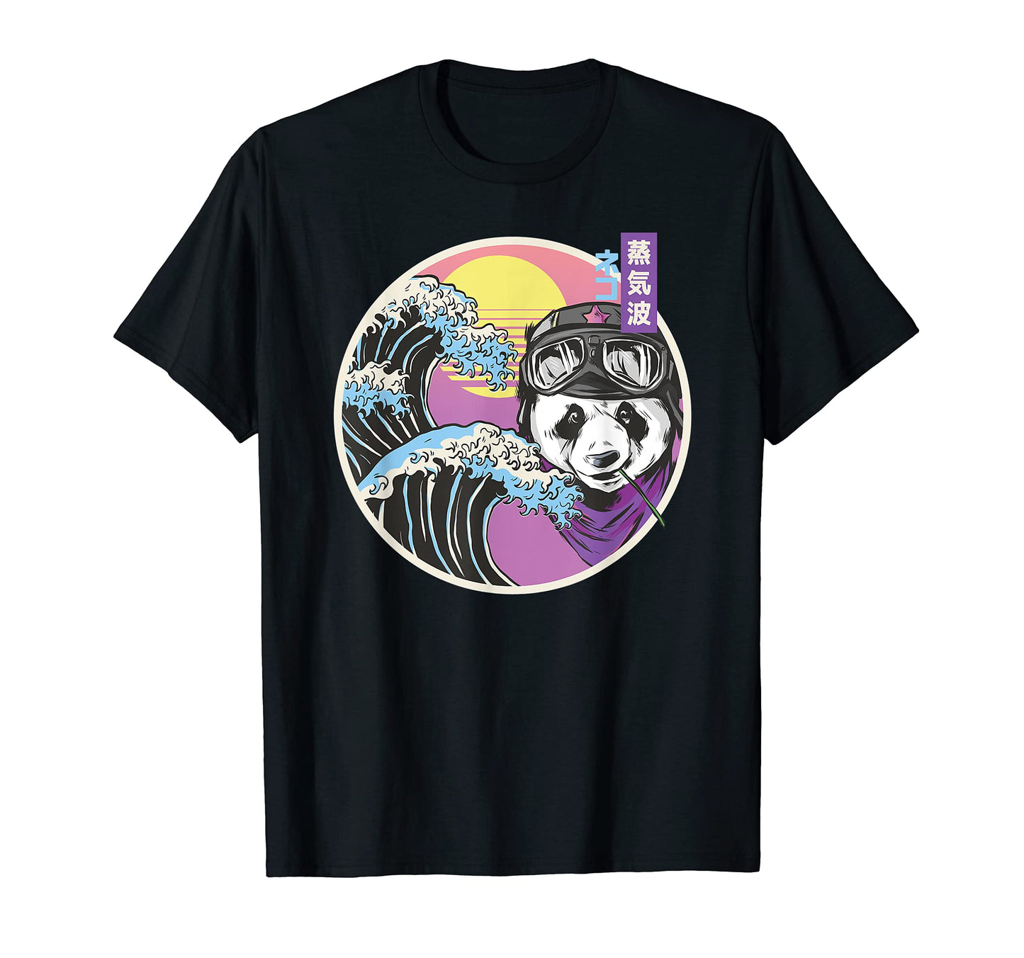 Great Wave Japanese Vaporwave Panda T-Shirt - Streetwear Style for Adults - T-Shirt, Sweatshirt, Hoodie