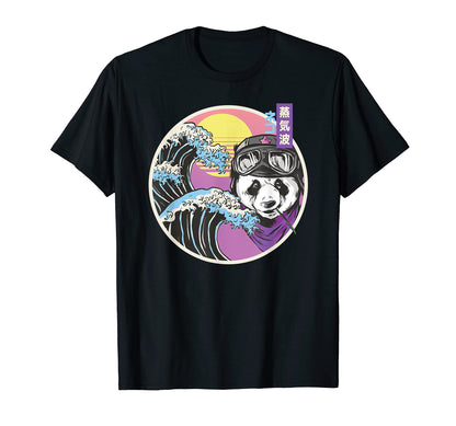 Great Wave Japanese Vaporwave Panda T-Shirt - Streetwear Style for Adults - T-Shirt, Sweatshirt, Hoodie