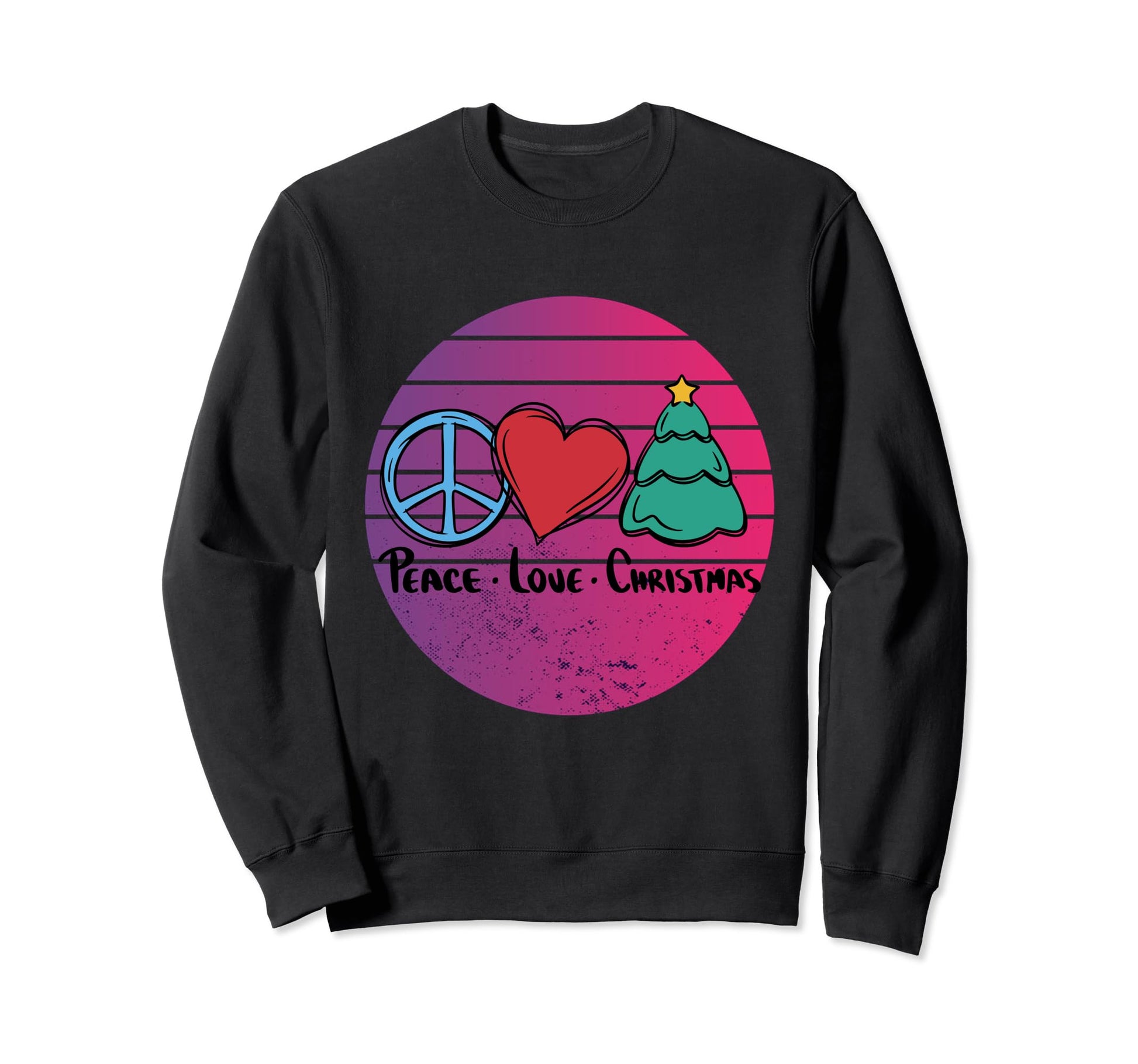 Peace Love Peace Happy Green Sweatshirt - Streetwear Style for Adults - T-Shirt, Sweatshirt, Hoodie