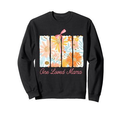 Boho One Loved Mama Mama Flower Sweatshirt - Unique Graphic for Adults - T-Shirt, Sweatshirt, Hoodie